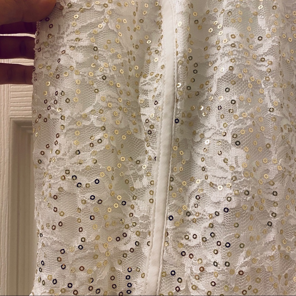 White High Neck Formal Dress - Picture 9 of 10